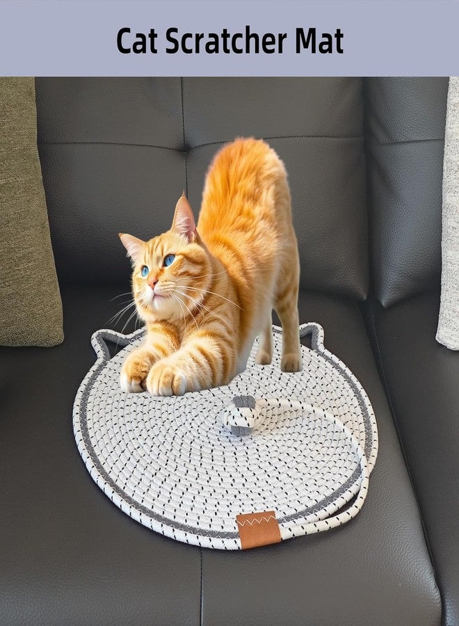 Wrixty Cat Scratcher Mat Natural Cotton Rope Scratch Pad 15.7’’ Round Floor Scratching for Indoor Cats Durable Furniture Protector Couch Wall and Sofa - Image 4